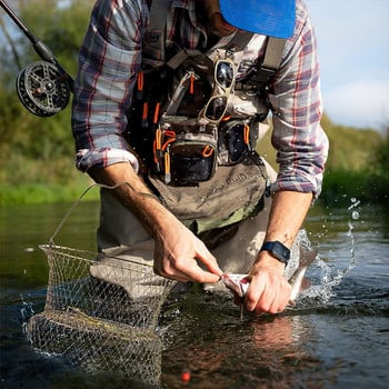 Πλωτό συρμάτινο καλάθι 33 εκατοστών Catch Fish Εύκολα φορητό πτυσσόμενο δίχτυ ψαρέματος από ατσάλινο σύρμα Εργαλεία ψαρέματος σε κλουβί Αξεσουάρ ψαρέματος