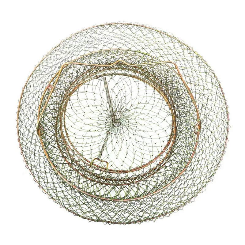 33 cm ujuv traatkorv Püüdke kalu hõlpsalt kaasaskantav, kokkupandav terastraadist kalavõrk puur Kalapüügivahendid Kalastustarvikud