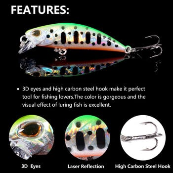 1 τεμ 5,8 εκ. 5,4 g Pesca Jerkbait Lure Sinking Minnow Fishing Lures Hard Bait Black Minnow Wobbler Fishing Tackle