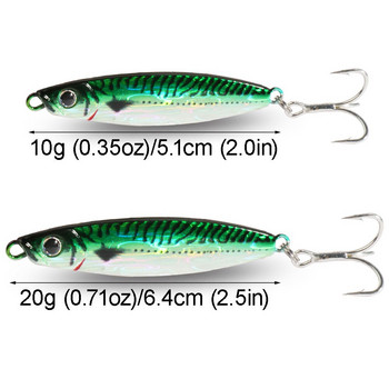 Metal Jig Fishing Lure 10g 20g Cast Hook Swimbait 3D Laser Wobbler Pike Spoon Carp Spinner Kit Sea Tackle Kit Pesca Artificial Bait