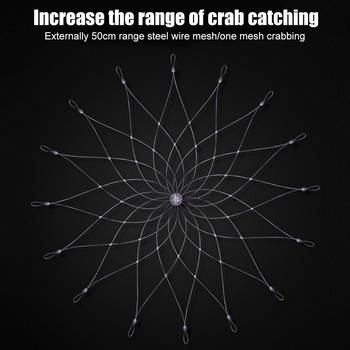 Fish Crab Network Αυτόματο ανοικτό σύρμα κλεισίματος Fish Crab Cage Ατσάλινο σύρμα πτυσσόμενο αξεσουάρ ψαρέματος εξωτερικού χώρου