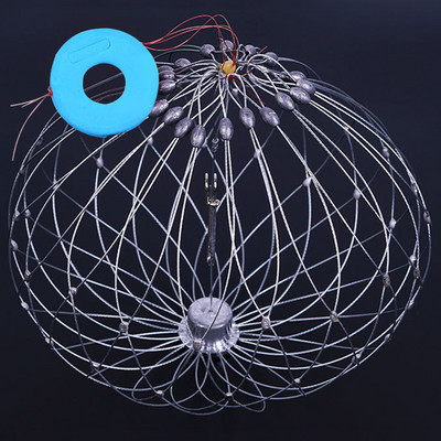 Fish Crab Network automatikus nyitható záró drót Halrák ketrec Acél huzal összecsukható kültéri horgásztartozékok