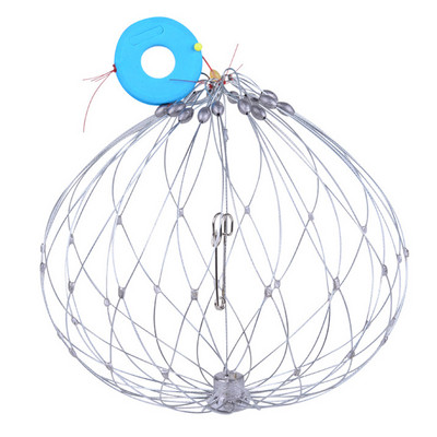 Fish Crab Network Αυτόματο ανοικτό σύρμα κλεισίματος Fish Crab Cage Ατσάλινο σύρμα πτυσσόμενο αξεσουάρ ψαρέματος εξωτερικού χώρου