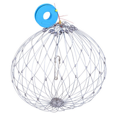 Fish Crab Network Αυτόματο ανοικτό σύρμα κλεισίματος Fish Crab Cage Ατσάλινο σύρμα πτυσσόμενο αξεσουάρ ψαρέματος εξωτερικού χώρου