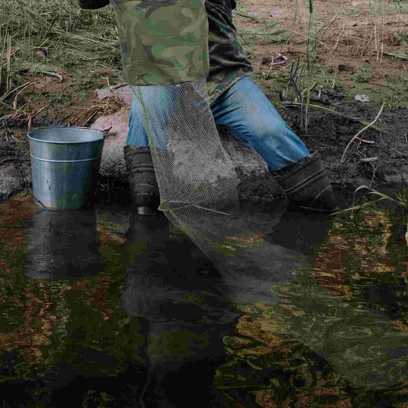 Crawfishs Rotund Crawfish Creveți Plasă Cușcă Pliabilă pentru Pești Plasă de Aterizare Cu Snur Geantă Crawfish (Nailon
