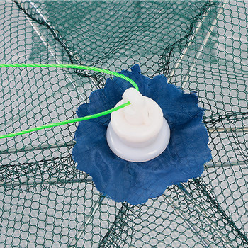 2-12 дупки Укрепена автоматична риболовна мрежа Клетка за скариди Найлонова сгъваема чадър във формата на раци Капан за риба Капан за лята мрежа Сгъваема мрежа