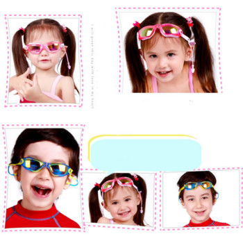 Παιδικά γυαλιά κολύμβησης κινουμένων σχεδίων με βύσμα αυτιών Σετ καπέλων κολύμβησης για αγόρια κορίτσια κατά της ομίχλης σιλικόνη για παιδιά Γυαλιά κολύμβησης Γυαλιά πισίνας