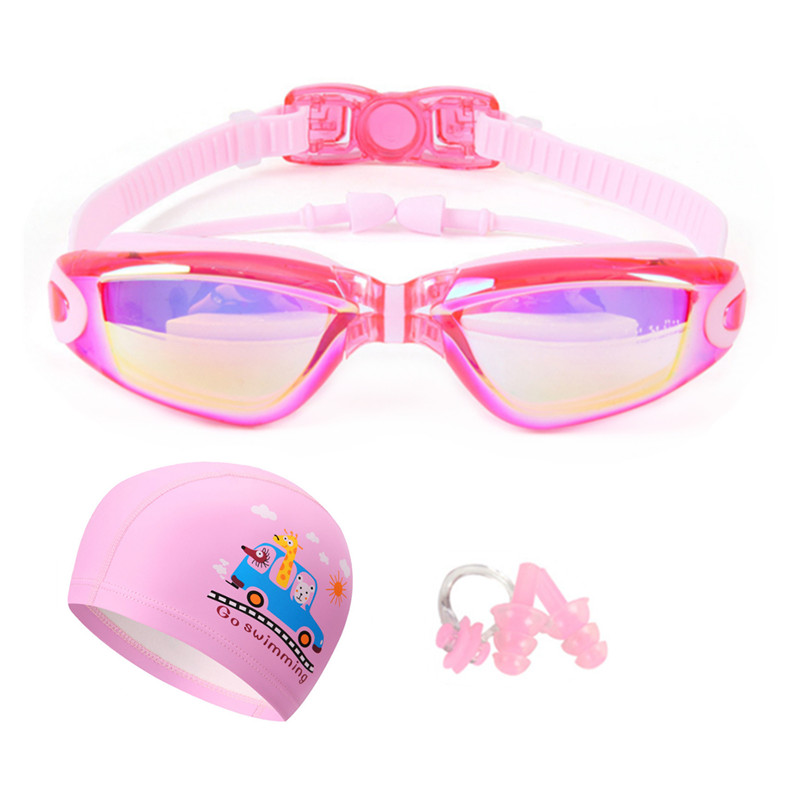 Ochelari de înot pentru copii din desene animate cu dop pentru urechi Set cască de înot Băieți Fete Silicon anti-ceață pentru copii Ochelari de înot Ochelari de piscină