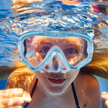 Παιδικά γυαλιά κολύμβησης με ιμάντα PVC με κάλυμμα μύτης Αντιομιχλικά γυαλιά κολύμβησης με αναπνευστήρα κατά των διαρροών Παιδική μάσκα κατάδυσης από γυαλί υπολογιστή για νέους