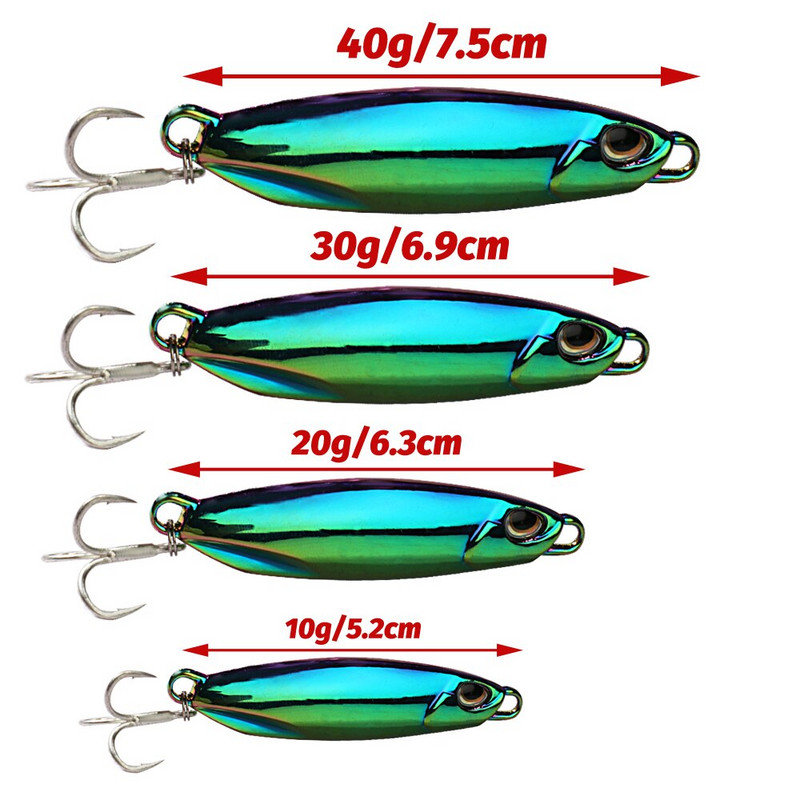 Metalni mamac za pecanje 10g 20g 30g 40g Cast Swimbait Udica Wobbler Pike Spoon Carp Spinner Sea Tackle Set Umjetni mamac Pesca