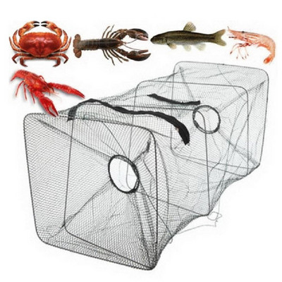 Сгъваема преносима мрежа за риболов на раци Dip Cast Net Cage Shrimp Catcher Pot Bait Trap