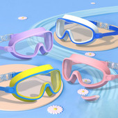 Suure raamiga laste ujumisprillid Silikoonist Uduvastased ujumisprillid Kõrvatroppidega Lai nägemus Lekkivate täiskasvanute ujumisprillid