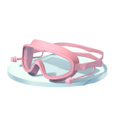 Suure raamiga laste ujumisprillid Silikoonist Uduvastased ujumisprillid Kõrvatroppidega Lai nägemus Lekkivate täiskasvanute ujumisprillid