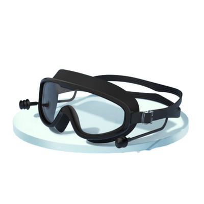 Suure raamiga laste ujumisprillid Silikoonist Uduvastased ujumisprillid Kõrvatroppidega Lai nägemus Lekkivate täiskasvanute ujumisprillid
