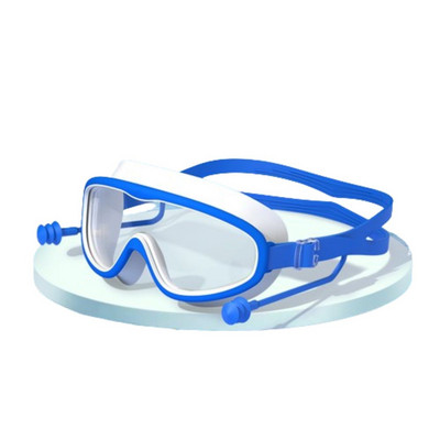 Suure raamiga laste ujumisprillid Silikoonist Uduvastased ujumisprillid Kõrvatroppidega Lai nägemus Lekkivate täiskasvanute ujumisprillid
