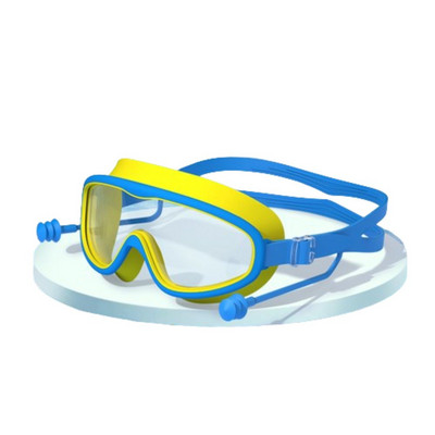 Suure raamiga laste ujumisprillid Silikoonist Uduvastased ujumisprillid Kõrvatroppidega Lai nägemus Lekkivate täiskasvanute ujumisprillid