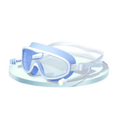 Suure raamiga laste ujumisprillid Silikoonist Uduvastased ujumisprillid Kõrvatroppidega Lai nägemus Lekkivate täiskasvanute ujumisprillid
