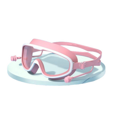 Suure raamiga laste ujumisprillid Silikoonist Uduvastased ujumisprillid Kõrvatroppidega Lai nägemus Lekkivate täiskasvanute ujumisprillid