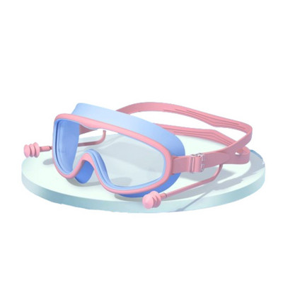 Suure raamiga laste ujumisprillid Silikoonist Uduvastased ujumisprillid Kõrvatroppidega Lai nägemus Lekkivate täiskasvanute ujumisprillid