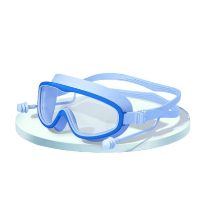 Suure raamiga laste ujumisprillid Silikoonist Uduvastased ujumisprillid Kõrvatroppidega Lai nägemus Lekkivate täiskasvanute ujumisprillid