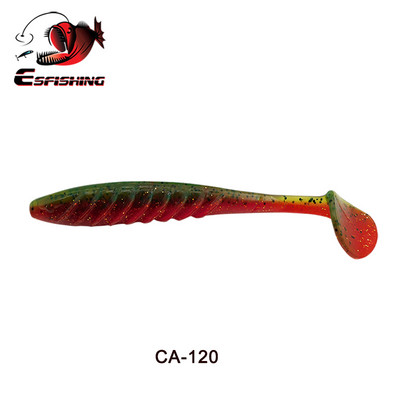 ESFISHING Silicon moale Cea mai bună momeală de pește Ripple Shad 100mm 125mm pentru pescuit la știucă T Tail Pesca momeală de pescuit artificială