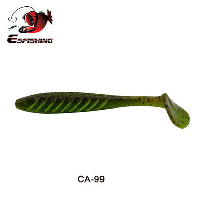 ESFISHING Silicon moale Cea mai bună momeală de pește Ripple Shad 100mm 125mm pentru pescuit la știucă T Tail Pesca momeală de pescuit artificială