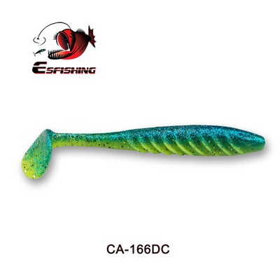 ESFISHING Silicon moale Cea mai bună momeală de pește Ripple Shad 100mm 125mm pentru pescuit la știucă T Tail Pesca momeală de pescuit artificială
