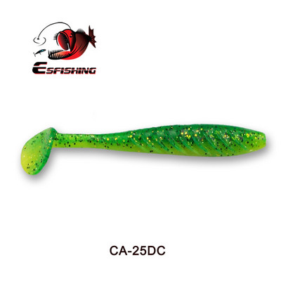 ESFISHING Silicon moale Cea mai bună momeală de pește Ripple Shad 100mm 125mm pentru pescuit la știucă T Tail Pesca momeală de pescuit artificială