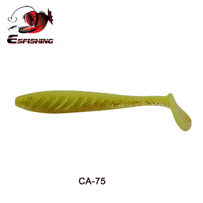 ESFISHING Silicon moale Cea mai bună momeală de pește Ripple Shad 100mm 125mm pentru pescuit la știucă T Tail Pesca momeală de pescuit artificială
