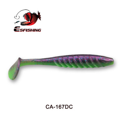 ESFISHING Silicon moale Cea mai bună momeală de pește Ripple Shad 100mm 125mm pentru pescuit la știucă T Tail Pesca momeală de pescuit artificială