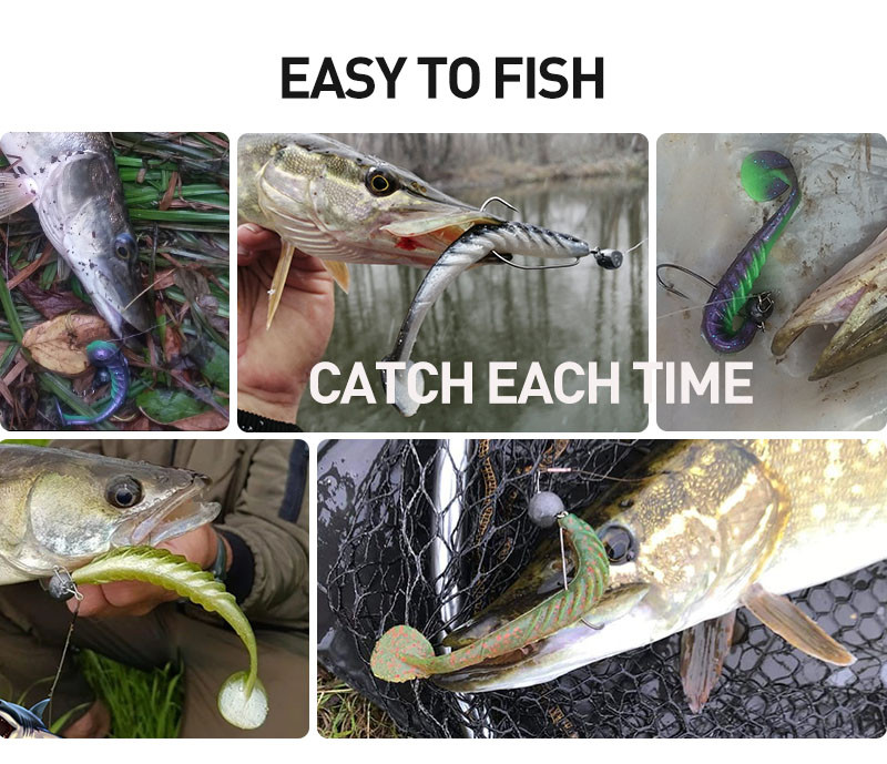 ESFISHING Silicon moale Cea mai bună momeală de pește Ripple Shad 100mm 125mm pentru pescuit la știucă T Tail Pesca momeală de pescuit artificială