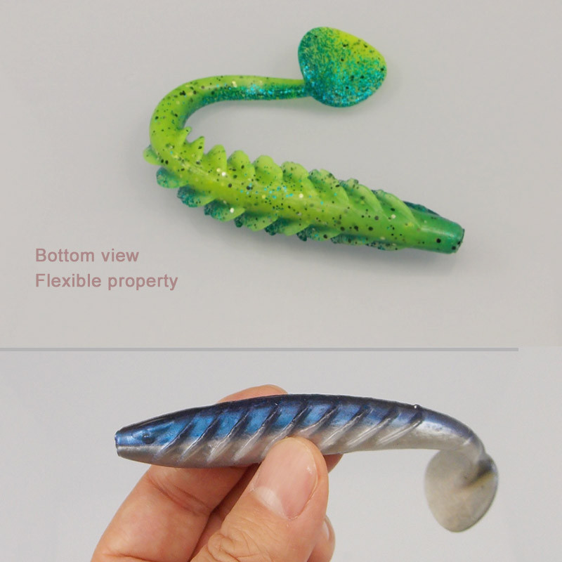 ESFISHING Silicon moale Cea mai bună momeală de pește Ripple Shad 100mm 125mm pentru pescuit la știucă T Tail Pesca momeală de pescuit artificială