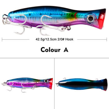 PRO BEROS Big Popper Wobbler Fishing Lure Floating Bait 43g Topwater Lure Whopper Saltwater Lures Isca Artificial Pike Tackle