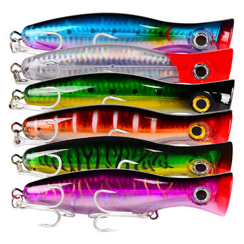 PRO BEROS Big Popper Wobbler Fishing Lure Floating Bait 43g Topwater Lure Whopper Saltwater Lures Isca Artificial Pike Tackle