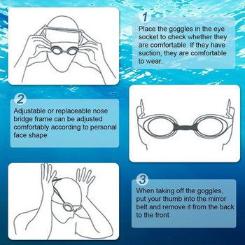 Очила за плуване с миопия Професионални незамъгляващи се UV очила за плуване Мъже Жени Силиконови диоптри Спортни очила Аксесоар за плуване