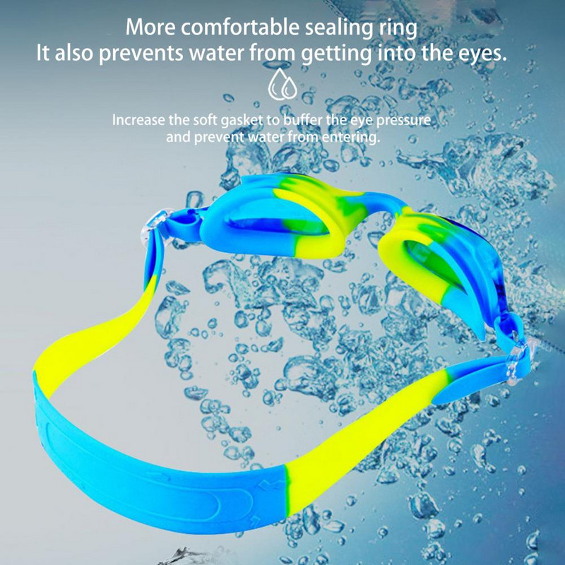 Ochelari de înot pentru copii Ochelari de înot pentru tineret cu protecție anti-aburire UV Lentila de etanșare din silicon rezistentă la scurgeri pentru băieți, fete, scufundări pentru copii