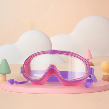 Издръжливи очила за плуване Очила против замъгляване Очила за плуване Младежки очила за плуване с тапа за уши против изтичане против замъгляване Uv за момчета за деца