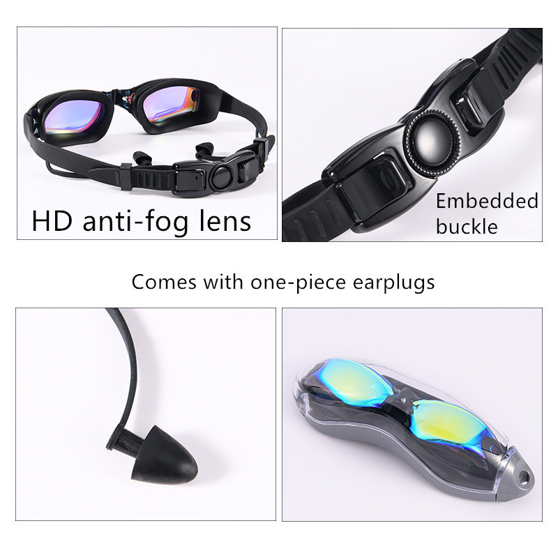 Vruće profesionalne naočale za plivanje Naočale za plivanje sa čepićima za uši Stezaljka za nos Elektroploča Vodootporni silikonski štitnik za oči OPP