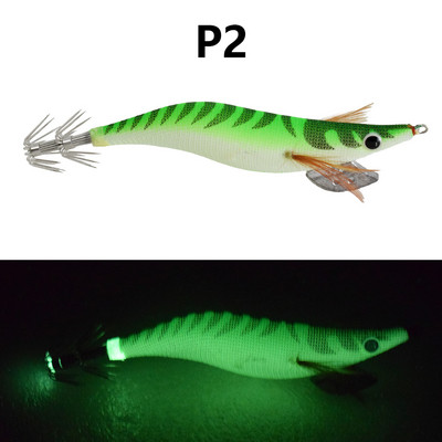 1 κομμάτι φωτεινό ξύλινο δόλωμα γαρίδας, εξοπλισμένο με γάντζο για καλαμάρι, θαλασσινό νερό και τεχνητό δόλωμα γαρίδας γλυκού νερού