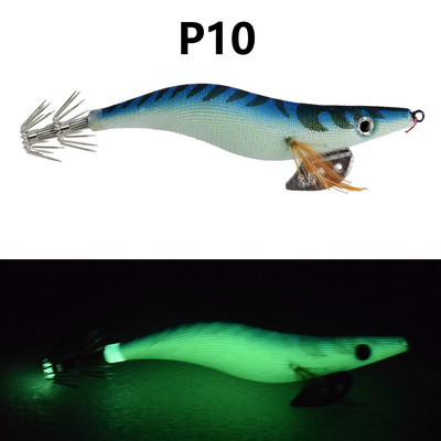 1 κομμάτι φωτεινό ξύλινο δόλωμα γαρίδας, εξοπλισμένο με γάντζο για καλαμάρι, θαλασσινό νερό και τεχνητό δόλωμα γαρίδας γλυκού νερού