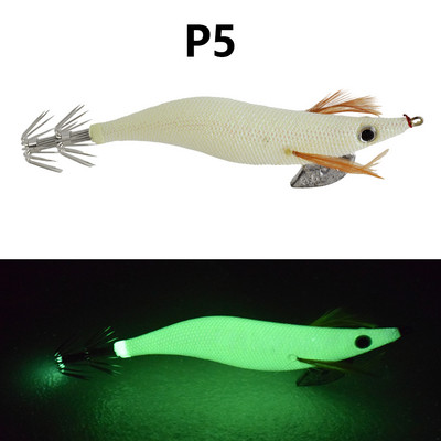 1 κομμάτι φωτεινό ξύλινο δόλωμα γαρίδας, εξοπλισμένο με γάντζο για καλαμάρι, θαλασσινό νερό και τεχνητό δόλωμα γαρίδας γλυκού νερού