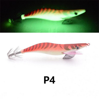 1 κομμάτι φωτεινό ξύλινο δόλωμα γαρίδας, εξοπλισμένο με γάντζο για καλαμάρι, θαλασσινό νερό και τεχνητό δόλωμα γαρίδας γλυκού νερού