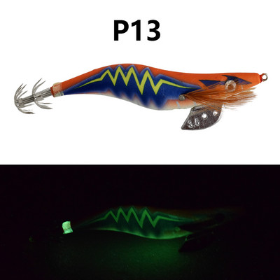 1 κομμάτι φωτεινό ξύλινο δόλωμα γαρίδας, εξοπλισμένο με γάντζο για καλαμάρι, θαλασσινό νερό και τεχνητό δόλωμα γαρίδας γλυκού νερού