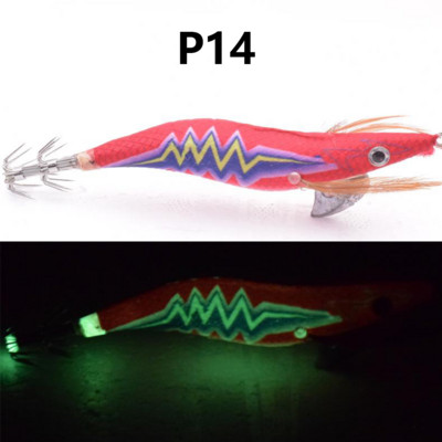 1 κομμάτι φωτεινό ξύλινο δόλωμα γαρίδας, εξοπλισμένο με γάντζο για καλαμάρι, θαλασσινό νερό και τεχνητό δόλωμα γαρίδας γλυκού νερού