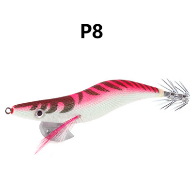 1 κομμάτι φωτεινό ξύλινο δόλωμα γαρίδας, εξοπλισμένο με γάντζο για καλαμάρι, θαλασσινό νερό και τεχνητό δόλωμα γαρίδας γλυκού νερού