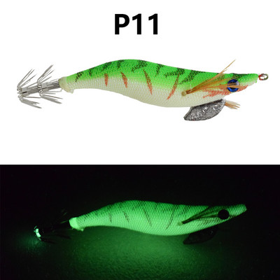 1 κομμάτι φωτεινό ξύλινο δόλωμα γαρίδας, εξοπλισμένο με γάντζο για καλαμάρι, θαλασσινό νερό και τεχνητό δόλωμα γαρίδας γλυκού νερού