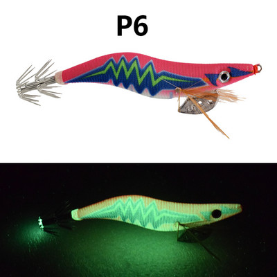 1 κομμάτι φωτεινό ξύλινο δόλωμα γαρίδας, εξοπλισμένο με γάντζο για καλαμάρι, θαλασσινό νερό και τεχνητό δόλωμα γαρίδας γλυκού νερού