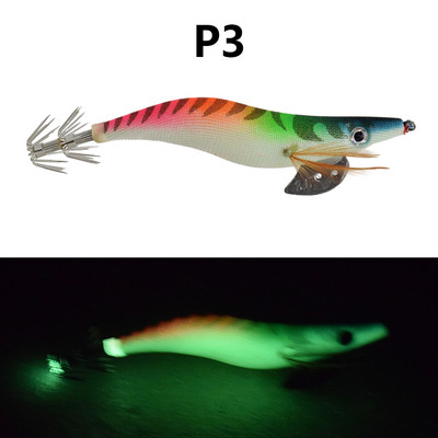 1 κομμάτι φωτεινό ξύλινο δόλωμα γαρίδας, εξοπλισμένο με γάντζο για καλαμάρι, θαλασσινό νερό και τεχνητό δόλωμα γαρίδας γλυκού νερού