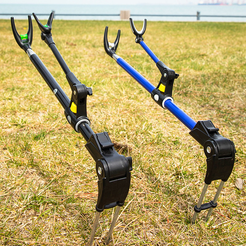 1.7M/2.1M/2.4M Suport undiță telescopic îngroșat nou din oțel inoxidabil Suport undiță de pescuit Suport undiță cu dublu scop