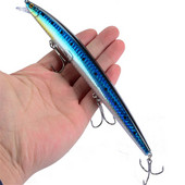1gab jauni Big Laser Minnow zvejas mānekļi 18cm/24g zvejai ar cieto ēsmu Crankbaits Isca Artificiais Pesca jūras voblera peldēšanas ēsmas